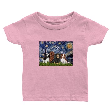 Discover Cavaliers (four) - Starry Night Baby T-shirts