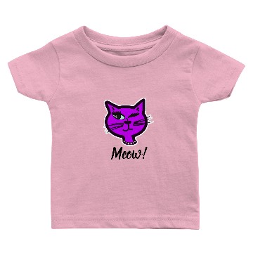 Discover Cute Winky Purple Cartoon Cat Baby T-shirts