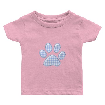 Discover gingham cat paw - blue Baby T-shirts