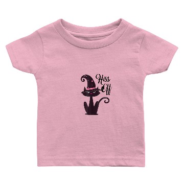 Discover Black Cat With Witch Hat Hiss Off Halloween Baby T-shirts