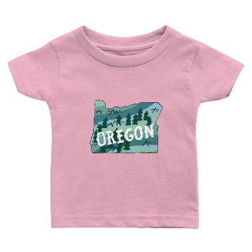 Discover Oregon State Map Illustration Baby T-shirts