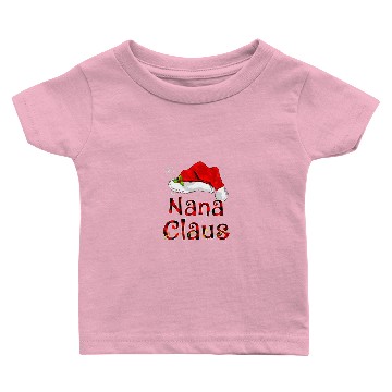 Discover Funny Santa Nana Claus Red Plaid Christmas Family Baby T-shirts