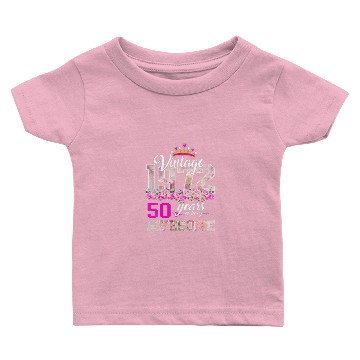Discover Flower 1972 50Th Birthday Gift 50 Year Old Heart W Baby T-shirts