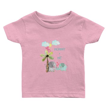 Discover Mommy and Me | Teal Mom and Baby Elephant Baby T-shirts