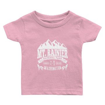 Discover Mt. Rainier Vintage White Baby T-shirts