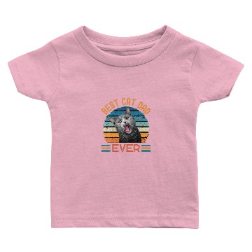 Discover Best Cat Dad Ever Funny Black And Grey Cat Baby T-shirts