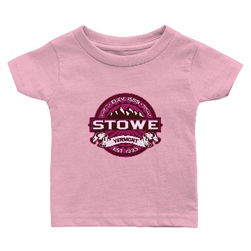 Discover Stowe Logo Raspberry Dark Baby T-shirts