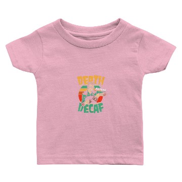 Discover Vintage Death Before Decaf Coffee Skeleton Hallowe Baby T-shirts