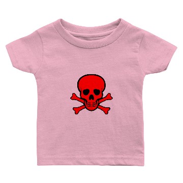 Discover Red Skull & Crossbones Baby T-shirts