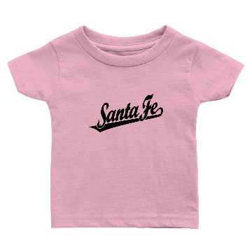 Discover Santa Fe script logo in black Baby T-shirts