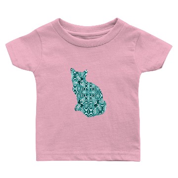 Discover Teal Patterned Cat Baby T-shirts