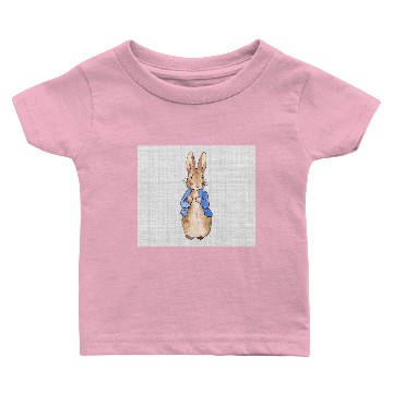 Discover Peter Rabbit Gray Linen Background Baby T-shirts
