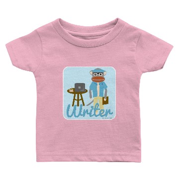 Discover Sock Monkey Author Fun Cartoon Character Baby T-shirts