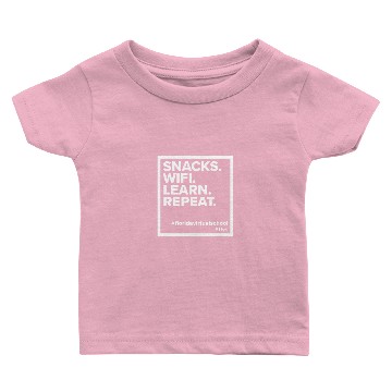 Discover FLVS Snacks. WiFi. Learn. Repeat.  (Royal) Baby T-shirts