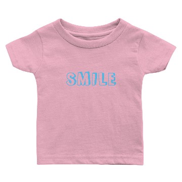 Discover "Smile" light blue letters grey Baby T-shirts