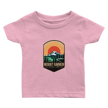 Discover Mount rainier national park emblem patch logo polo Baby T-shirts