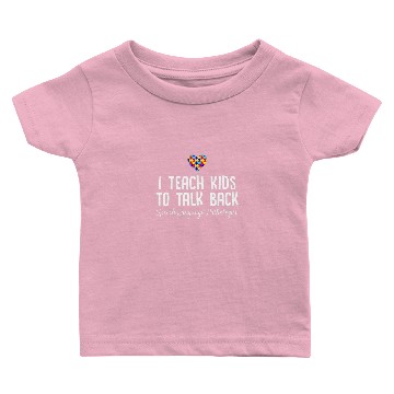 Discover Speech Pathology Therapy Talk Autism Awareness Mon Baby T-shirts