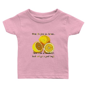 Discover Life Lemons Dark Humor Funny Yellow Fruit Baby T-shirts