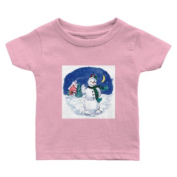 Discover Vintage Christmas Snowman Waving Baby T-shirts