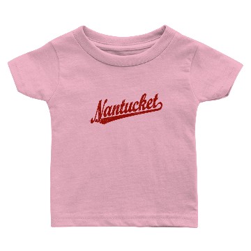 Discover Nantucket script logo in red distressed Baby T-shirts