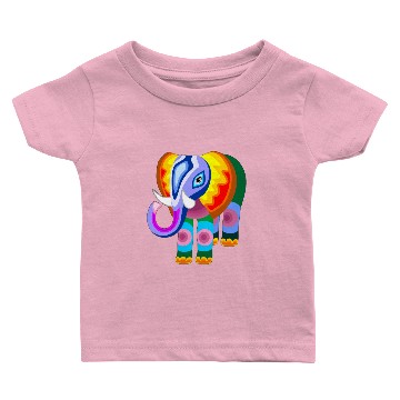 Discover Elephant Rainbow Colors Patchwork Baby T-shirts