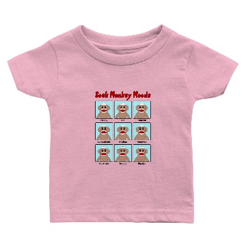 Discover Sock Monkey Moods colored Baby T-shirts
