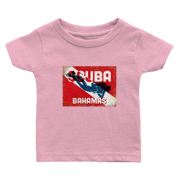 Discover Bahamas Scuba Diver - Blue Retro Baby T-shirts