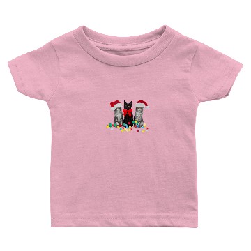 Discover Three Kittens With Hats Tangled Christmas Lights C Baby T-shirts