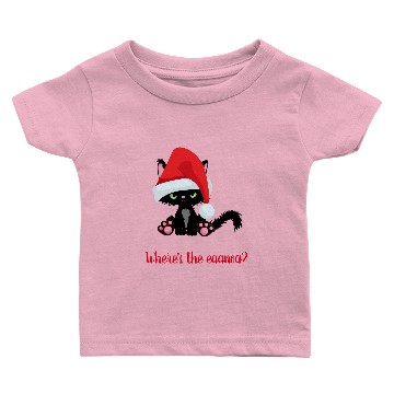 Discover Cranky Christmas Cat Where's the Eggnog Baby T-shirts