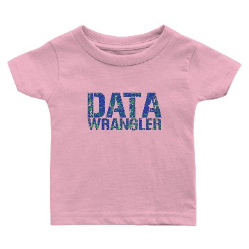 Discover DATA WRANGLER ringer  w. blue/green design Baby T-shirts
