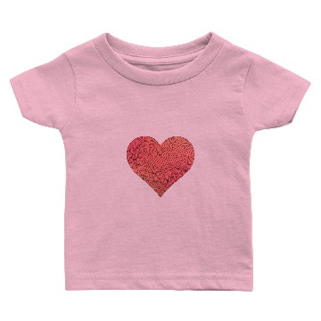 Discover Big Red Patterned Heart Baby T-shirts