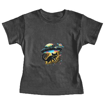 Discover black cats Paws Baby Tees Galaxy Cat Spaceship Alien Cat Baby Tees