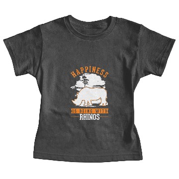 Discover Rhino Gift Happiness is being with Rhinos Baby Tees