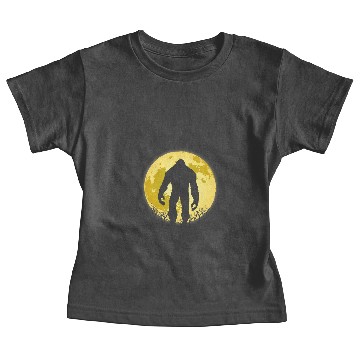Discover Scary Cryptid ghosts Forest a yellow Full Moon with Bigfoot Baby Tees