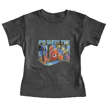 Discover Disneyss Pixars Finding Nemo Go With The Flow Logo Filled Baseball Tees Baby Tees