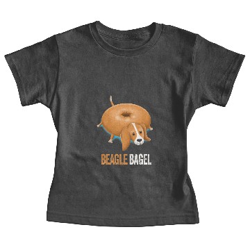 Discover Beagle Dog Bagel Bread Pun Funny Animals Baby Tees
