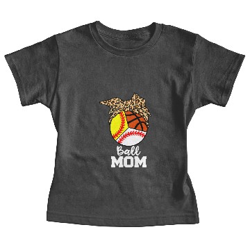 Discover Baseball Gift Softball Ball Mom Funny Baseball Softball Basketball Leopard Mom Baby Tees