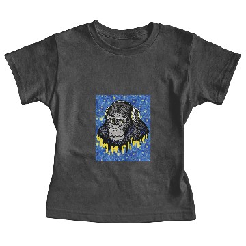 Discover Monkey Lover Starry Night Music Headphones Monkey Baby Tees