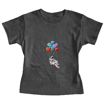 Discover Astronauts Floating Astronaut Balloon Galaxy Futuristic Outer Space Baby Tees