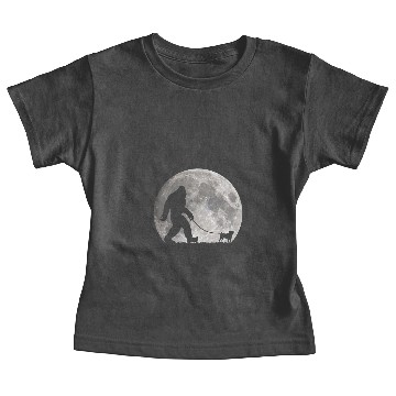 Discover bigfoots Walking Pug Dog Moon Sasquatch Baby Tees