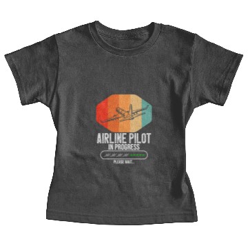 Discover Pilot Job Retro Airline Pilot In Progress Future Airline Pilot Baby Tees