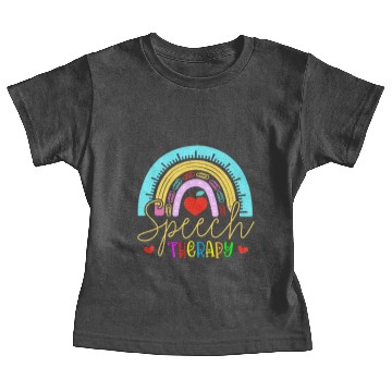 Discover Speech Therapy Leopard Rainbow Baby Tees