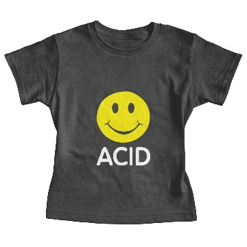 Discover ACID HOUSE SMILEY FACE 90_s Rave Club Hardcore Party Baby Tees