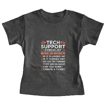 Discover Technical Support Checklist Computer IT Programmer Baby Tees