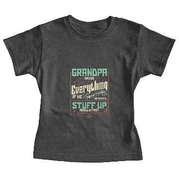 Discover Men's Baby Tees Grandpa Knows Everything If He Doesn't Know He Makes Stuff Up Really Fast