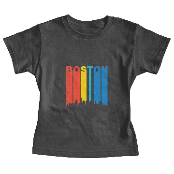 Discover Retro Boston Massachusetts Skyline Baby Tees