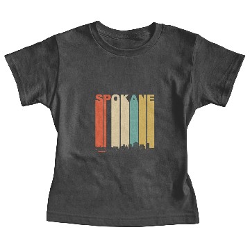 Discover Vintage 1970's Style Spokane Washington Skyline Baby Tees