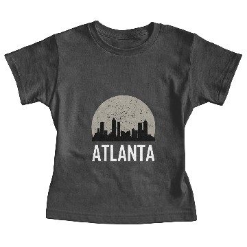 Discover Atlanta Full Moon Skyline Baby Tees