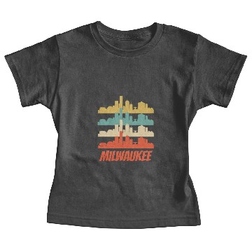 Discover Retro Milwaukee WI Skyline Pop Art Baby Tees