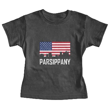 Discover Parsippany New Jersey Skyline American Flag Baby Tees